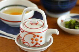 【砥部焼梅山窯】赤太陽の醤油さし(小)