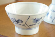 【砥部焼 梅山窯】なずなの茶碗（大)