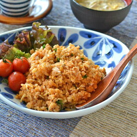 【砥部焼 陶房遊】花市松のカレー鉢