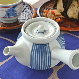 【砥部焼 梅山窯】とくさ柄の丸急須