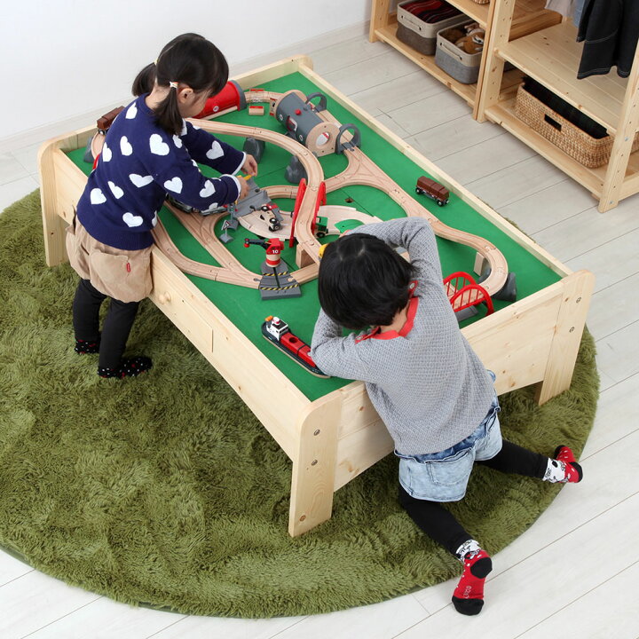 楽天市場】北欧 天然木 キッズ プレイテーブル 幅120cm パイン材 