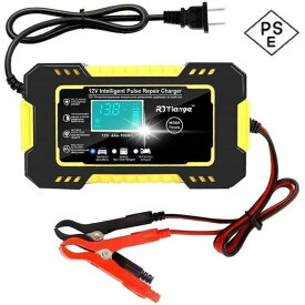 バイク 自動車用 バッテリーチャージャー 6A 12V メンテナンス充電器 短絡保護 逆接続保護 異電圧保護 種類充電モード