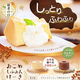 グルテンフリー おこめシフォンケーキ 2ホールセット 直径17cm 冷凍 一粒庵 公式 米粉スイーツ おこめスイーツ 米粉 ケーキ シフォンケーキ ご褒美 ご褒美スイーツ クリスマスプレゼント バレンタイン ホワイトデー 誕生日 誕生日プレゼント 敬老の日 ギフト プレゼント