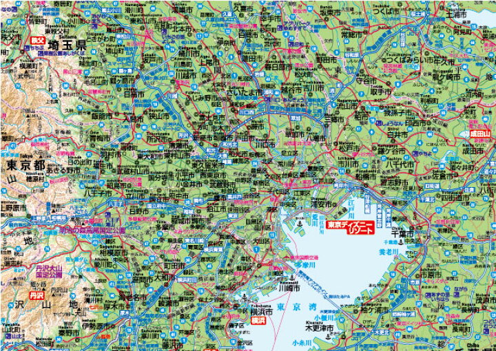 楽天市場 関東全図 地図 ポスター ｂ1判 22年最新版 表面ビニールコーティング 水性ペンが使えます 地図の店とうぶんしゃ 楽天市場店