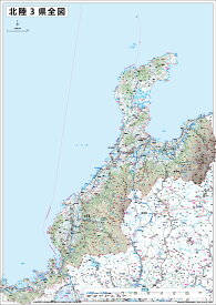 ホワイトボードラミネート北陸3県地図ポスター（B0判）