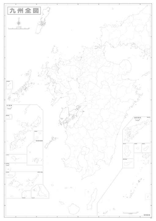 楽天市場 九州白地図 ｂ２判 地図の店とうぶんしゃ 楽天市場店