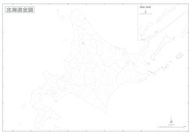 ホワイトボードラミネート北海道白地図ポスター（B1判）