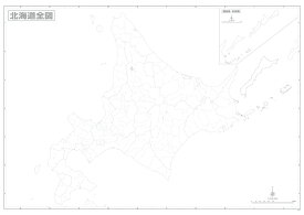 A0判　北海道白地図ポスター