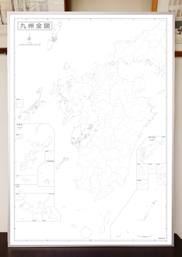 九州 白 地図 パネル インテリア 壁掛け １着でも送料無料 会議室 九州白地図パネル ｂ０判 役員室 送料無料