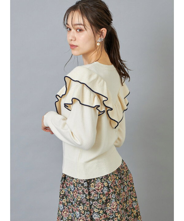 楽天市場】シックかつ愛らしいSTYLEに。配色ライン入りラッフルフリル  
