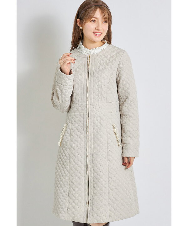 楽天市場】取り外し可能なフード付きポケットパール装飾キルティング  