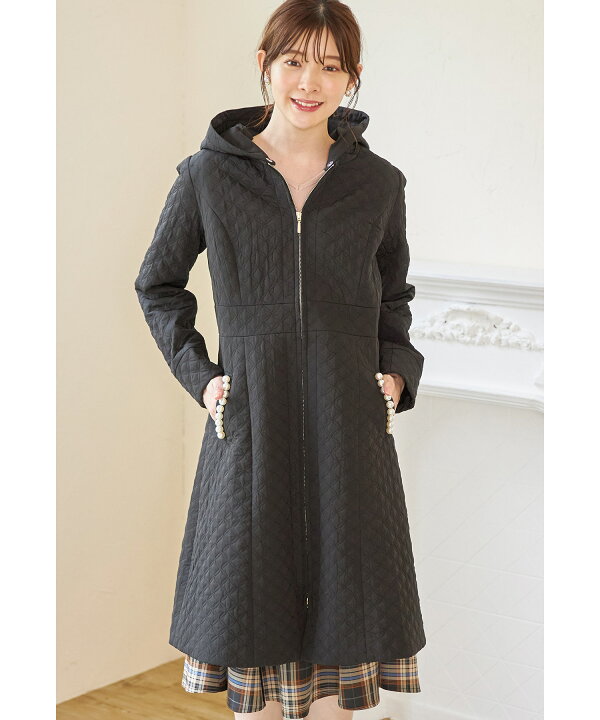 楽天市場】取り外し可能なフード付きポケットパール装飾キルティング  