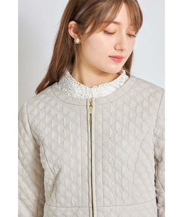 楽天市場】取り外し可能なフード付きポケットパール装飾キルティング  