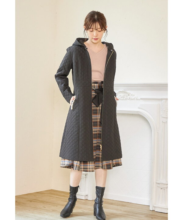 楽天市場】取り外し可能なフード付きポケットパール装飾キルティング  