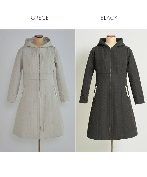 楽天市場】取り外し可能なフード付きポケットパール装飾キルティング  