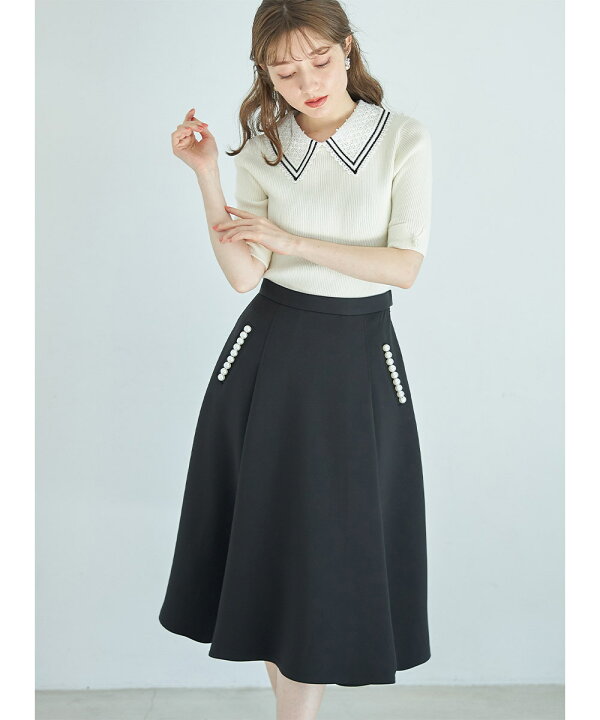 楽天市場】ポケットパール付きダイバータックフレアスカート【linear  
