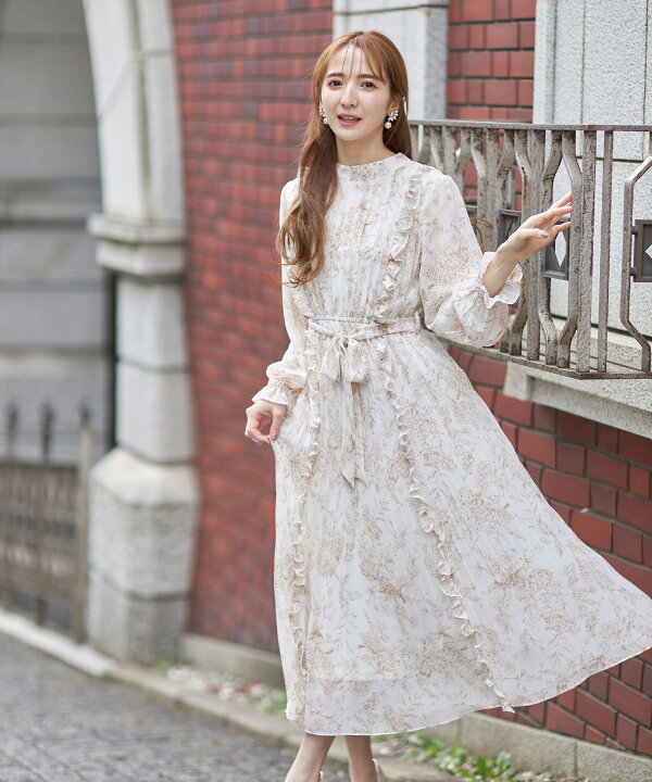 楽天市場 りぼん付きサイドフリル装飾クラシカルアートプリントプリーツワンピース Belties ベルティス Tocco Closet トッコ クローゼット Tocco Closet Luxe ｔｏｃｃｏ