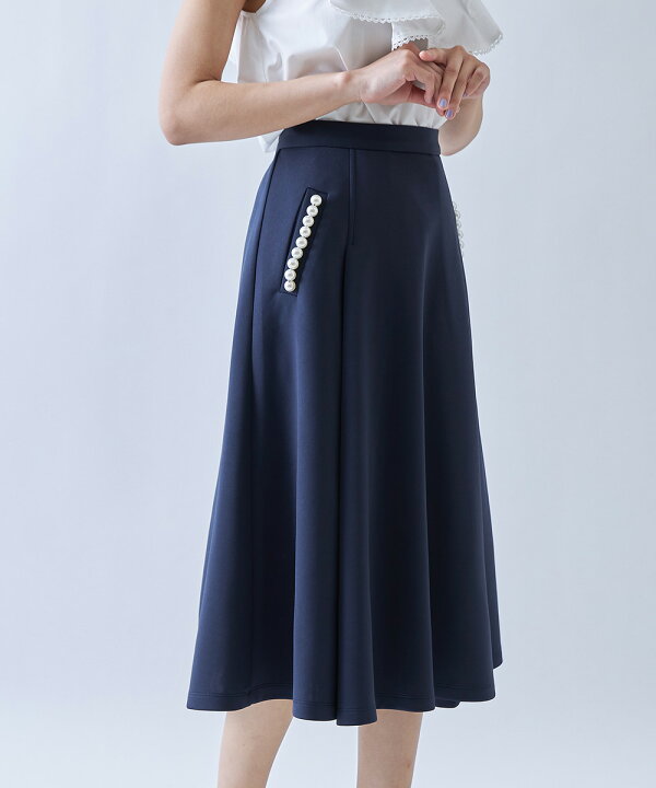 楽天市場】ポケットパール付きダイバータックフレアスカート【linear  