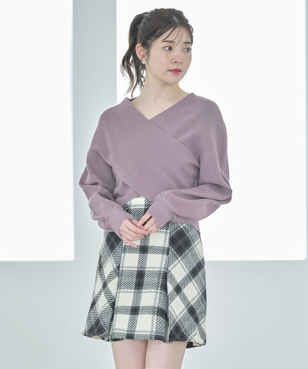 楽天市場】チェック柄タック入り台形ミニスカート【mardy マーディ  