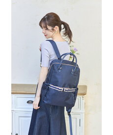 配色リボン付きワーク&マザー2WAYリュック【salarmo セラーモ】tocco closet(トッコクローゼット)　 ブラック ネイビー ベージュ グレイッシュピンク