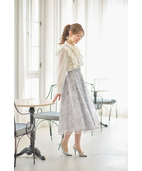 楽天市場】配色チュールレースフレアスカート【camalie キャマリー  