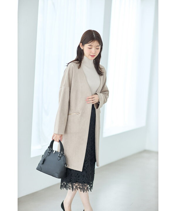 楽天市場】ポケットファスナースエードポンチコーディガン【jeary  