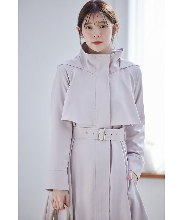 楽天市場】ベルト付きスタンドカラーヨーク切り替えトレンチコート  