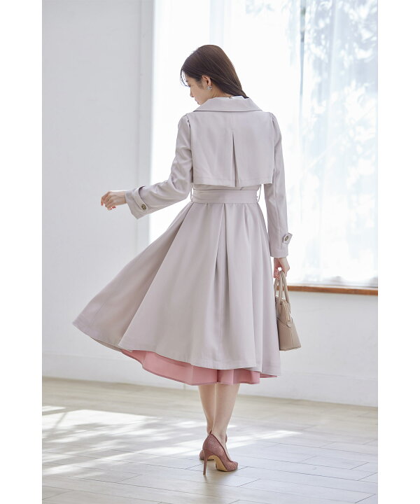 楽天市場】ウエストりぼん付きヨーク切り替えフレアトレンチコート  