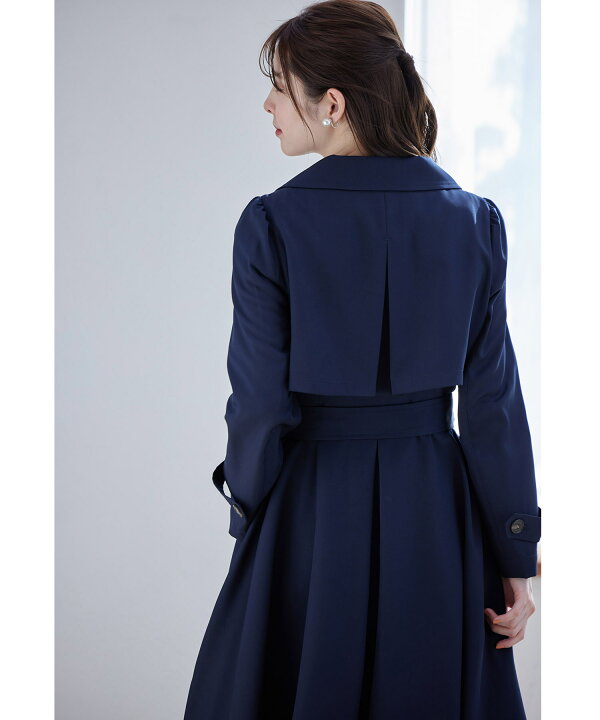 楽天市場】ウエストりぼん付きヨーク切り替えフレアトレンチコート  