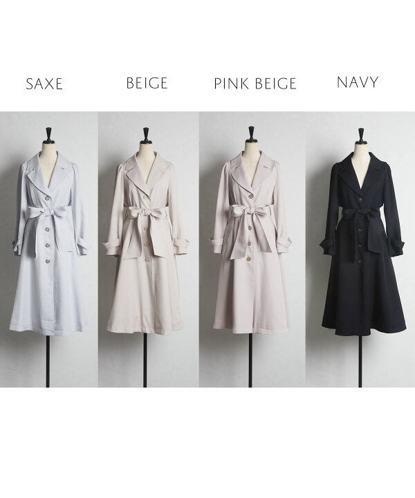 楽天市場】ウエストりぼん付きヨーク切り替えフレアトレンチコート  