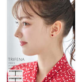 ハートモチーフ×ビジューストーン6点セットピアス【trifena トリフィナ】tocco closet(トッコクローゼット)　 レッド ピンク 商品番号：186-184476