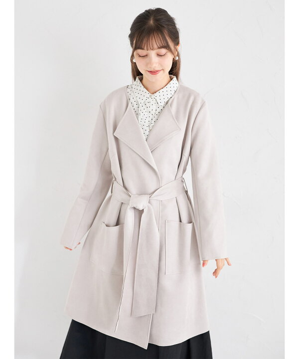 楽天市場】ウエストリボン付きスエードポンチコーディガン【maurela  