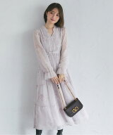 ベルト付きオパールドット×フラワープリントティアードワンピース【mirose ミローズ】tocco closet(トッ…