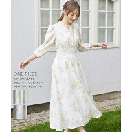 スタイルUP見えするウエストシャーリングスキッパーフラワープリントワンピースtocco closet(トッコクロ…