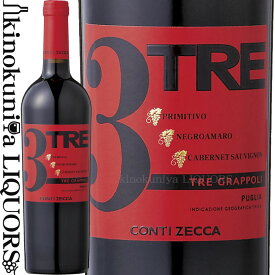 【SALE】トレ グラッポリ コンティ ゼッカ　[2021][2022] 赤ワイン　ミディアムボディ 750ml / イタリア プーリア サリーチェ サレンティーノ プーリア I.G.T. / TRE grappoli Rosso Conti Zecca [mtbs]