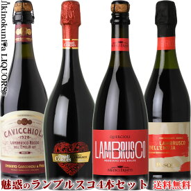 やや甘口 イタリアの泡 ランブルスコ4本セット 【送料込】スパークリングワインセット 飲み比べ ギフト 贈り物 赤 微発泡 やや甘口 イタリア ワイン パスクア チェヴィコ カビッキオーリ メディチ・エルメーテ 母の日、父の日のプレゼントにも