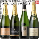 ドライな辛口 カヴァ ブリュット ナチュレ CAVA 4本セット ☆★第105弾★☆ [NV] スパークリングワイン 白 辛口 各750ml 【送料込】／スペイン D.O.カヴァ／カバ ナチューレ 泡 発泡 スペインワインセット スパークリングワインセット