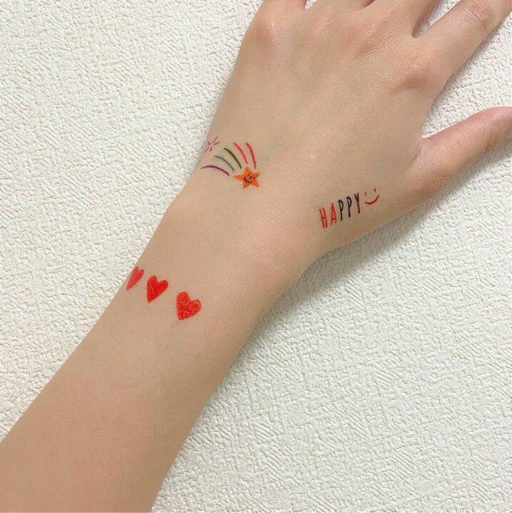 楽天市場 1枚おまけキャンペーン実施中 Tochno タトゥーシール ステッカー 刺青シール 防水 60枚セット N かわいい系モチーフ Ver 3ハロウィン Tochno