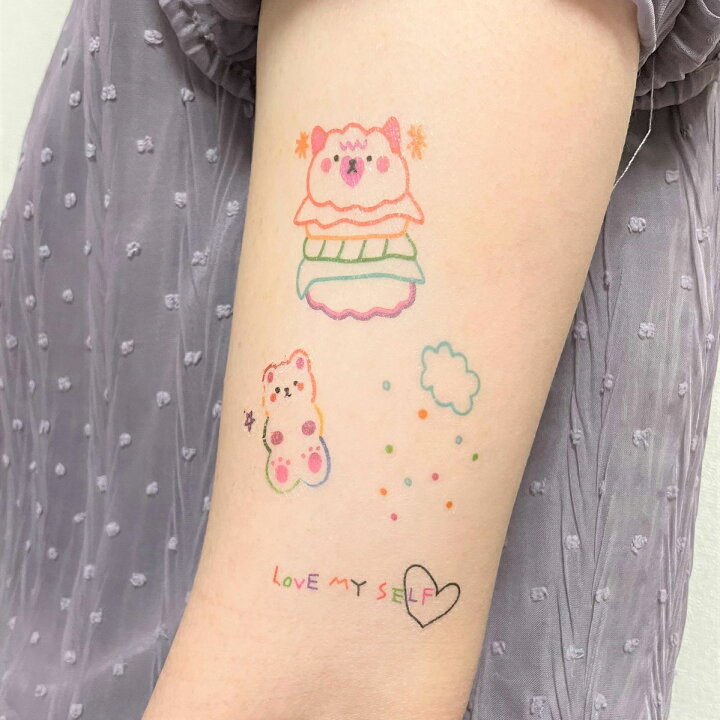 楽天市場 1枚おまけキャンペーン実施中 Tochno タトゥーシール ステッカー 刺青シール 防水 60枚セット N かわいい系モチーフ Ver 3ハロウィン Tochno