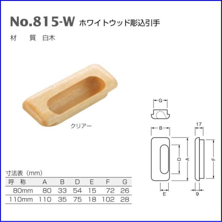 楽天市場】ベスト ホワイトウッド彫込引手 No.815-W 110mm / 1個 (取手