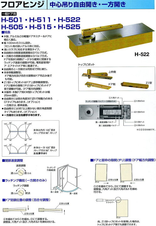 楽天市場】日本ドアーチェック NEWSTAR ニュースター フロアヒンジ H 