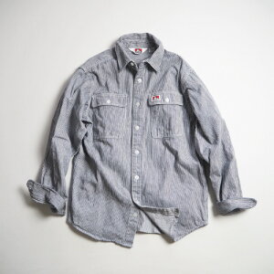BEN DAVIS �x���f�C�r�X ���[�N�V���c LONG SLEEVE 100% COTTON BUTTON-UP SHIRT / HICKORY STRIPE