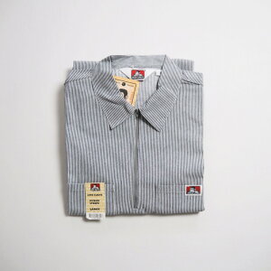 BEN DAVIS �x���f�C�r�X �n�[�t�W�b�v���[�N�V���c 1/2 ZIP LONG SLEEVE / HICKORY STRIPE