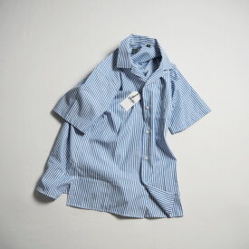 GITMAN VINTAGE ギットマンヴィンテージ ベンガルストライプオープンカラー半袖シャツ / BLUE STRIPE