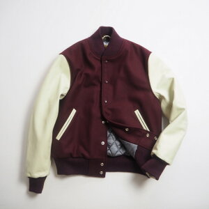 GOLDEN BEAR/GB SPORTS S[fxA[/W[r[X|[c X^W #V80 CONTEMPORARY FIT CLASSIC VARSITY JACKET / MAROONxCREAM