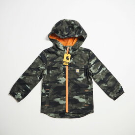 【アウトレット品 50%オフ（商品入替の為）】CARHARTT KIDS カーハートキッズ リップストップカモフラフーディージャケット ジャンパー RIPSTOP CAMO JACKET #CP8561 #CP8563 幼児サイズ