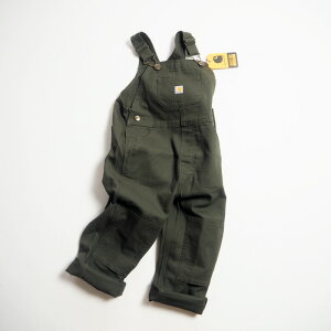 CARHARTT KIDS �J�[�n�[�g�L�b�Y �I���[�u�_�b�N�I�[�o�[�I�[�� CM8757 LOOSE FIT CANVAS BIB OVERALL �c���T�C�Y / OLIVE