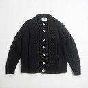 INVERALLAN インバーアラン コットンクルーネックカーディガン 4A GOLFER CARDIGAN / BLACK DENIM