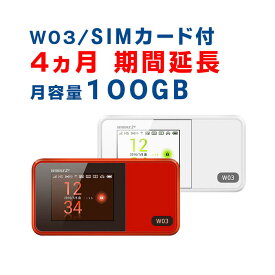 【1ヵ月から12ヵ月延長】モバイルWiFi　W03　ご利用期間延長