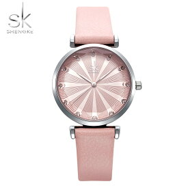 ＼SHENGKE／ レディースウォッチ 腕時計 ブランド 時計 レザーバンド ラグジュアリーウォッチ 女性用 防水 シンプル 見やすい おしゃれ K0099-グリーン ブルー ピンク 高品質の日本製MIYOTAムーブメント 2023 NEW春夏秋冬 彼女におすすめギフト 母の日ギフト